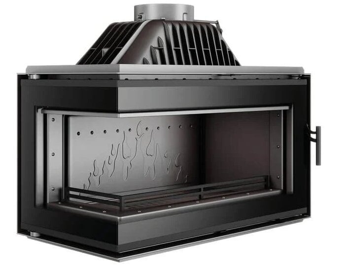 Топка угловая чугунная каминная KAWMET W16 LB Black ECO левая 13,5 кВт