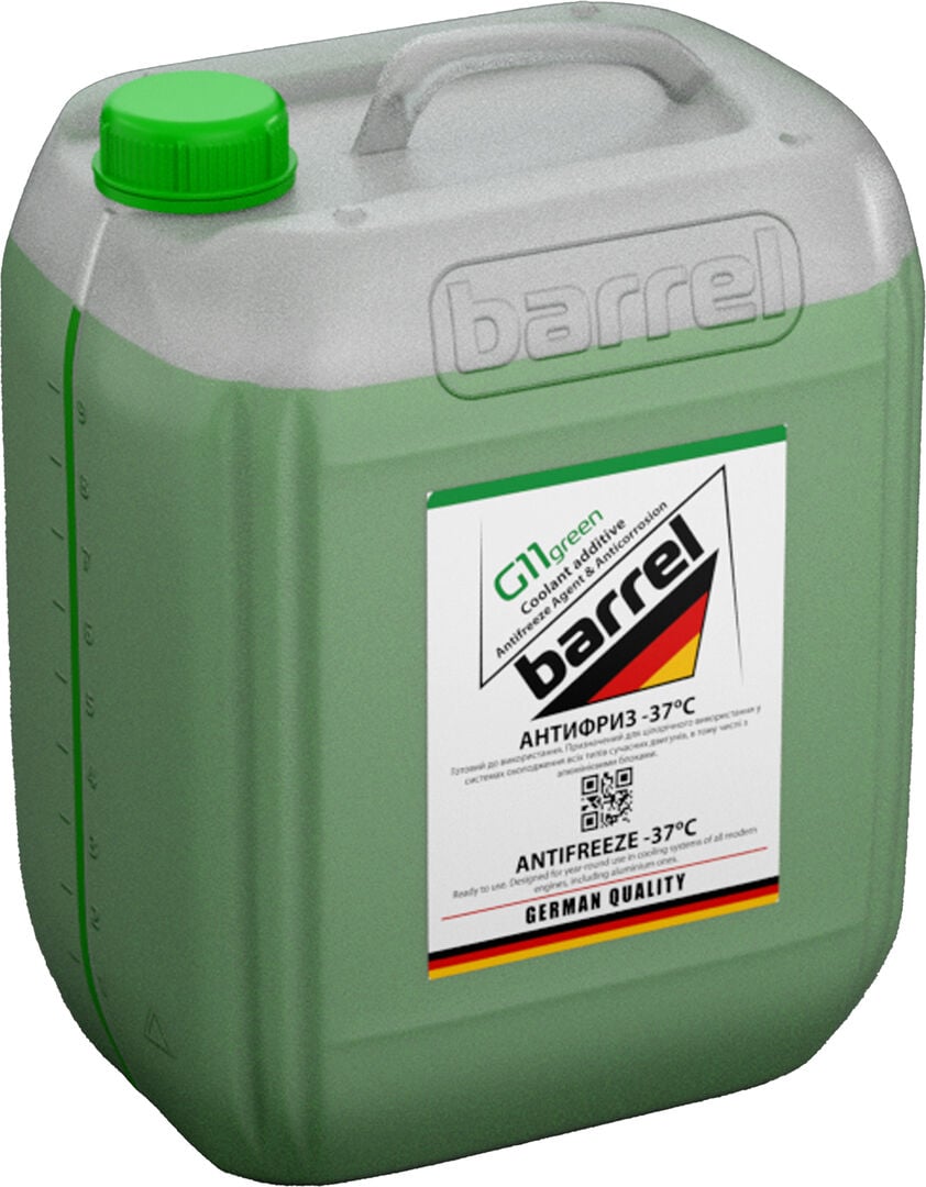 Тосол антифриз Barrel -37 G-11 10 л Зеленый (48021044766)