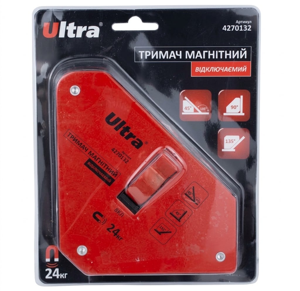 Тримач магнітний вимикний Ultra 24 кг 130x110x135 мм 45/90/135° (4270132)