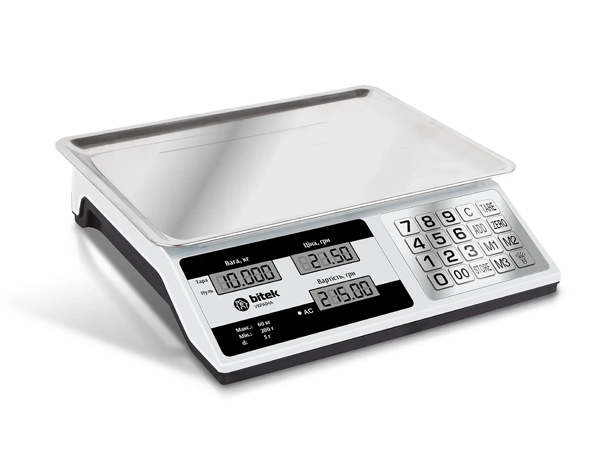 Торговые весы BiTEK BT-984 до 60 кг Серый (PH01064)