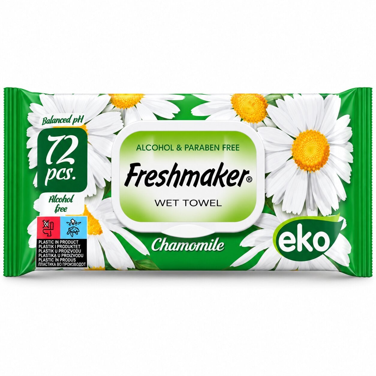 Влажные салфетки Freshmaker Eco Flower ромашка 72 шт. (000007199)