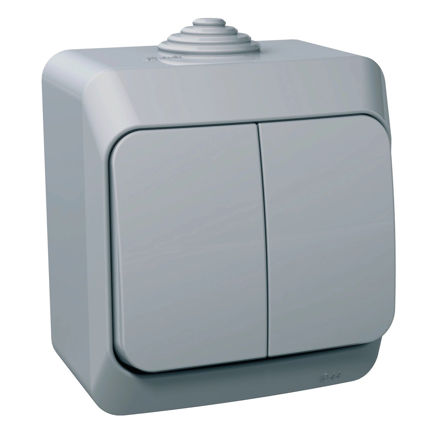 Вимикач двоклавішний Schneider Electric Cedar Plus IP44 Сірий (WDE000650) Вимикач двоклавішний Schneider Electric Cedar Plus IP44 Сірий (WDE000650)