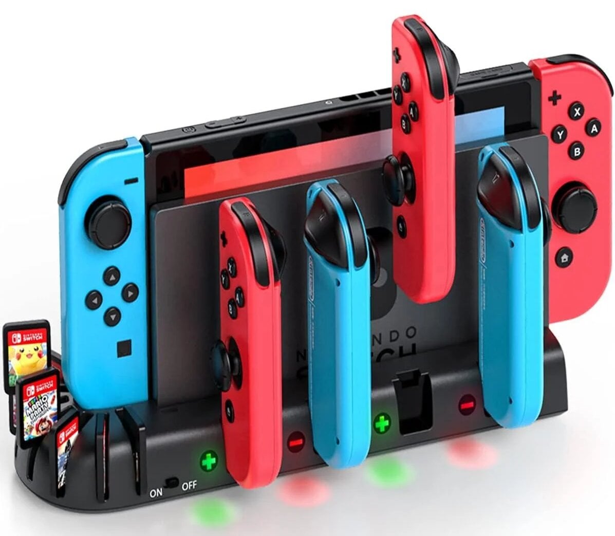 Зарядная станция KDD для контроллеров Nintendo Switch Joy-Con 6 слотов 8 слотов для игр USB Type-C Черный Зарядная станция KDD для контроллеров Nintendo Switch Joy-Con 6 слотов 8 слотов для игр USB Type-C Черный