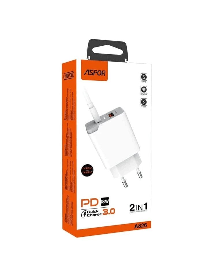 Зарядное устройство для телефонов Aspor A826 20W 2 USB кабель micro-USB Белый (557-925083)