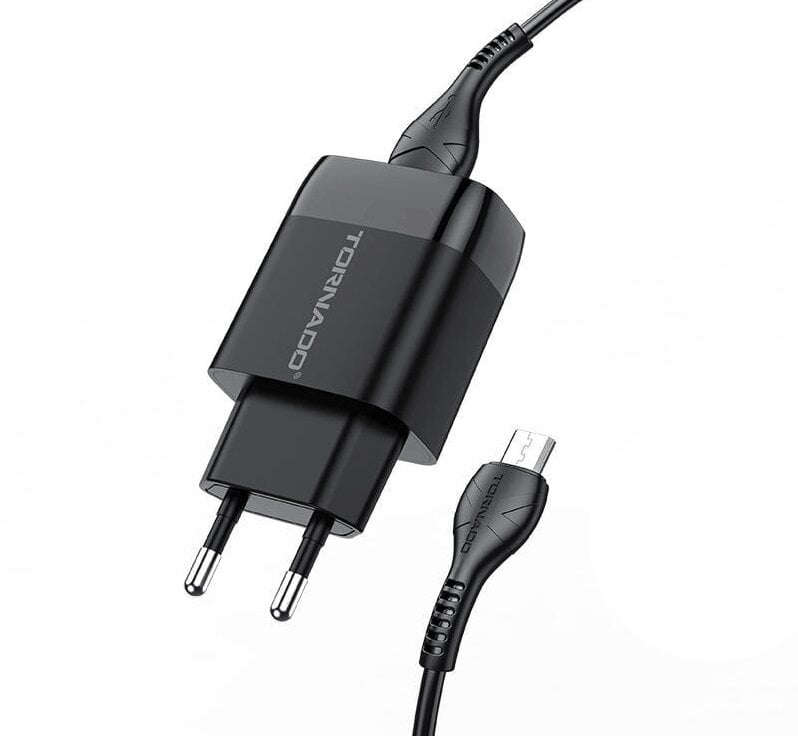 Зарядное устройство для телефонов Tornado TD-16 2 USB 2,4 А/кабель micro-USB Черный (557-844489)