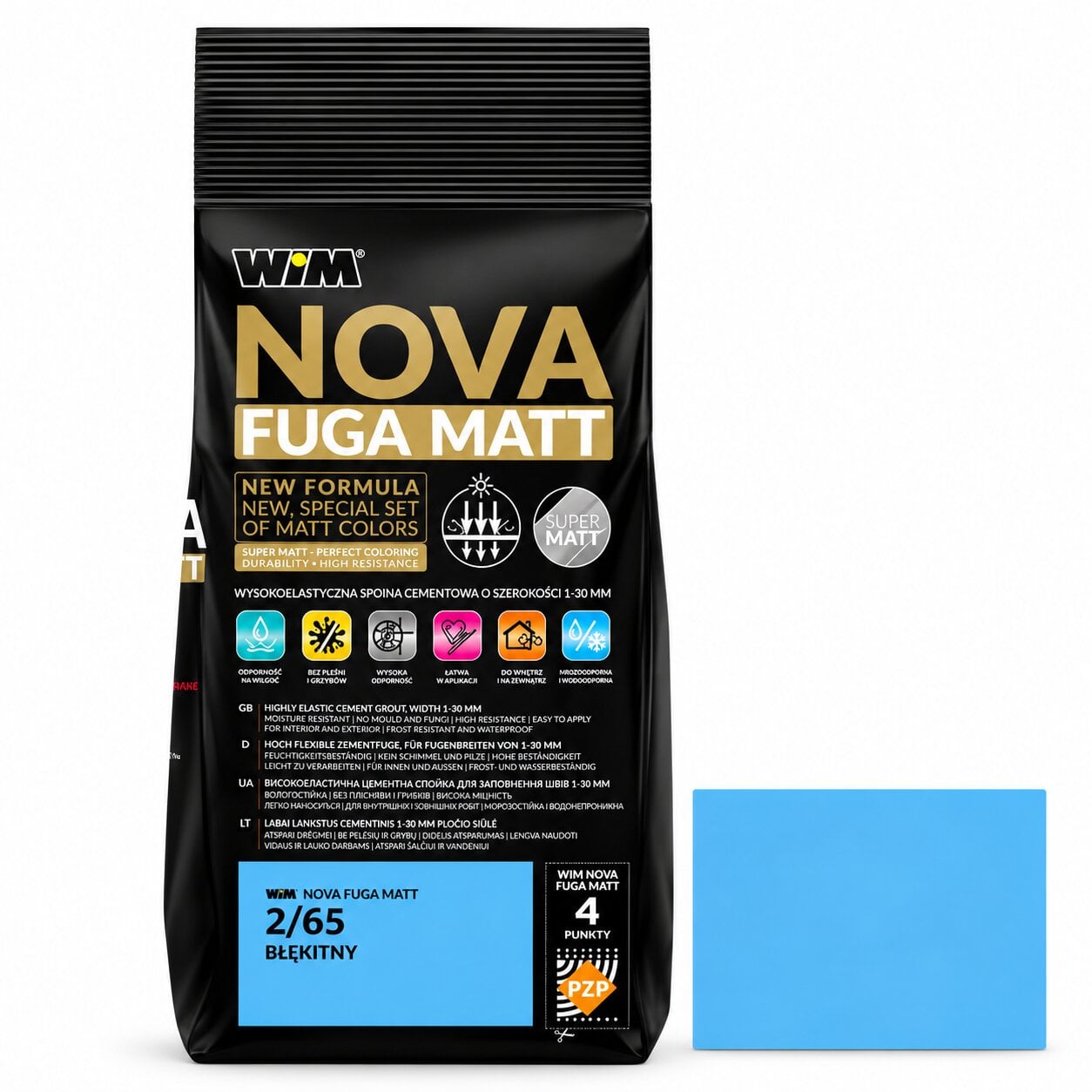 Затирка для швів WIM NOVA FUGA MATT 2/65 2 кг Блакитний (00000002-65)