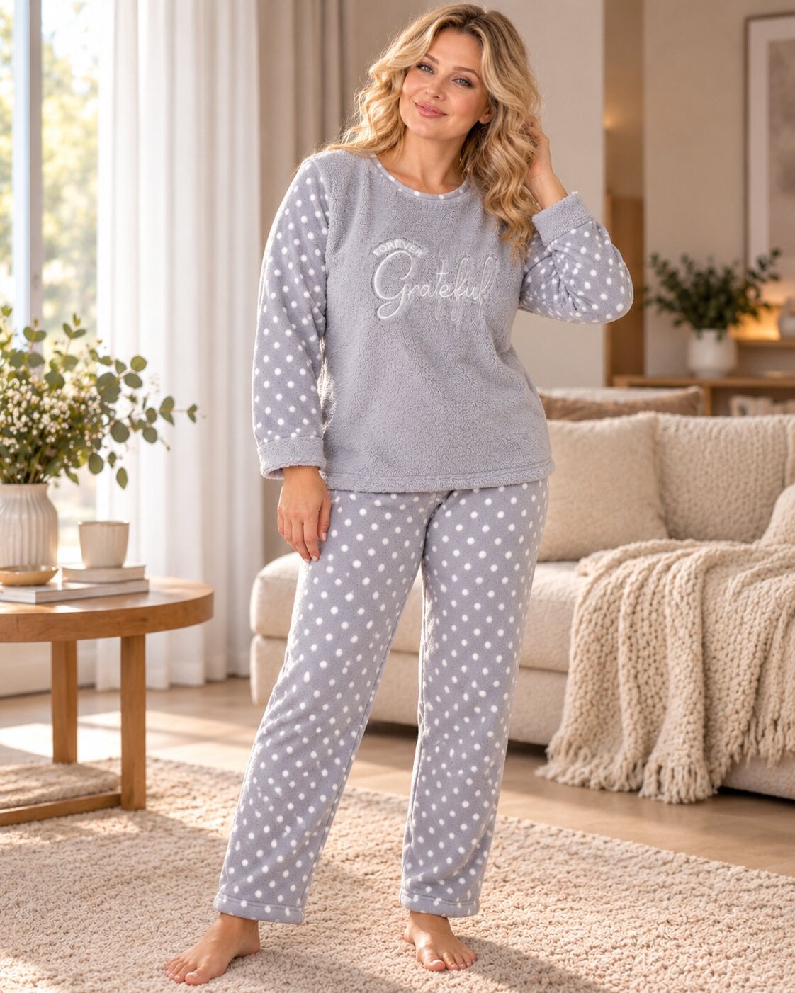 Пижама женская флисовая Forever Grateful big size 6XL (SNC3025)
