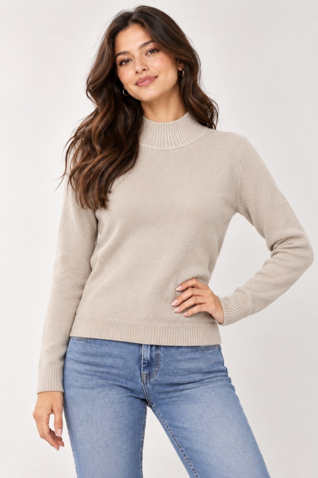 Гольф жіночий базовий трикотажний Milano M/L Бежевий (2489)