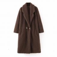 Пальто жіноче Berni Fashion Bushy S зі штучного хутра однотонне Коричневий (55609)