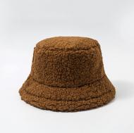 Женская меховая зимняя шапка панама теплая плюшевая пушистая Тедди барашек каракуль Коричневый