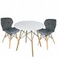 Комплект меблів Jumi Scandinavian Design стіл і стільці 2 шт. White/Gray (29453) Комплект меблів Jumi Scandinavian Design стіл і стільці 2 шт. White/Gray (29453)