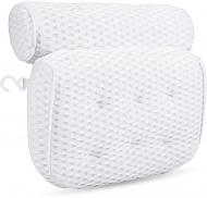 Подушка ортопедическая для ванной с присосками 36x33x8 см Белый