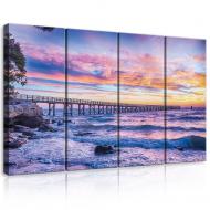 Модульная картина на холсте 4x30x80 см Закат над морем (PS10514S7) Модульная картина на холсте 4x30x80 см Закат над морем (PS10514S7)