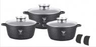 Набір каструль з гранітним покриттям Top Kitchen TK00021 Black Набір каструль з гранітним покриттям Top Kitchen TK00021 Black