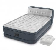 Надувная кровать двухспальная Intex 64448-1 Ultra Plush Headboard 152x236x86 см Серый (RT-64448-1)