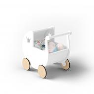Дитяча коляска для ляльок IndigoWood Білий