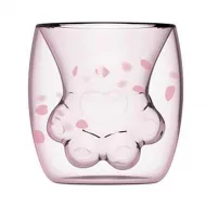 Детский стакан с двойным дном Olens розовая лапка 250 мл (001099)