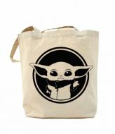 Еко-сумка шоппер з принтом повсякденна Baby yoda monochrom Еко-сумка шоппер з принтом повсякденна Baby yoda monochrom