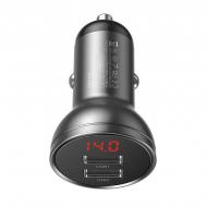 Автомобільний зарядний пристрій Baseus Digital Display 2USB 4,8 A 24 W Dark Grey Автомобільний зарядний пристрій Baseus Digital Display 2USB 4,8 A 24 W Dark Grey