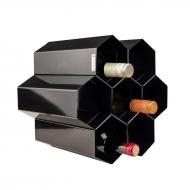 Підставка для пляшок вина Дана Honeycombs-black Чорний