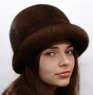Женский шляпа Меховой стиль Чарли из натурального меха норки XXS-XS-S Орех (013/D) Женский шляпа Меховой стиль Чарли из натурального меха норки XXS-XS-S Орех (013/D)