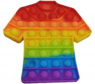Мягкая игрушка антистресс VelaSport Push Pop it Bubble Fidget Разноцветная футболка