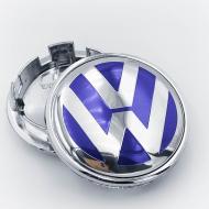 Ковпак заглушка в литі диски VW Фольксваген 65 мм 1 шт. Синій/Хром Ковпак заглушка в литі диски VW Фольксваген 65 мм 1 шт. Синій/Хром