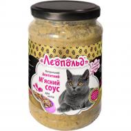 Корм Леопольд аппетитный мясной соус для котов к сухому корму или каше 345 г Корм Леопольд аппетитный мясной соус для котов к сухому корму или каше 345 г