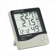 Електронний цифровий термометр-гігрометр Ketontek НТС-2 з виносним датчиком і годинником (100095)