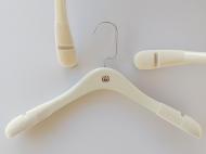 Плічка Hanger NUD 38 см дерев'яна з оксамитовими плечима Бежевий Плічка Hanger NUD 38 см дерев'яна з оксамитовими плечима Бежевий