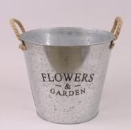 Кашпо металлическое Flora Flowers & Garden с ручками (37771)