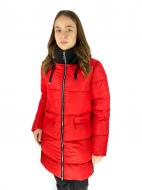 Куртка жіноча довга CAIHONGYIN з трикотажним капюшоном XL Червоний