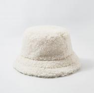 Женская меховая зимняя шапка панама теплая плюшевая пушистая Тедди барашек каракуль Белый