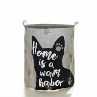Кошик для білизни Berni Home Будинок тканинний з ручками Сірий (52308) Кошик для білизни Berni Home Будинок тканинний з ручками Сірий (52308)