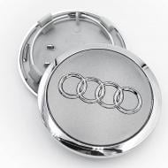 Ковпак заглушка в литі диски Audi 69 мм з хром обідком 1 шт. Сірий Ковпак заглушка в литі диски Audi 69 мм з хром обідком 1 шт. Сірий