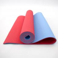 Килимок для йоги та фітнесу TPE OSPORT FI-0076 Yoga ECO Pro 183х61х0,6 см Червоно-блакитний Килимок для йоги та фітнесу TPE OSPORT FI-0076 Yoga ECO Pro 183х61х0,6 см Червоно-блакитний