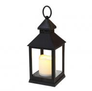 Подсвечник-фонарь со свечей LED Flora Черный (12340)