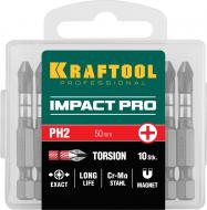 Біти Kraftool PH2х50 мм торсіонні Impact Pro 10 шт. (26191-2-50-10) Біти Kraftool PH2х50 мм торсіонні Impact Pro 10 шт. (26191-2-50-10)