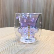 Чашка стеклянная с двойным дном Starbucks Кошачья лапа Фиолетовый Чашка стеклянная с двойным дном Starbucks Кошачья лапа Фиолетовый