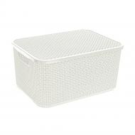 Ящик для зберігання BranQ Rattan з кришкою 19 л Античний Білий (BRQ1724-white) Ящик для зберігання BranQ Rattan з кришкою 19 л Античний Білий (BRQ1724-white)
