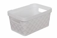 Кошик з ручками Heidrun Diamond пластиковий 4,5 л 18x27x14 см Білий (920_білий) Кошик з ручками Heidrun Diamond пластиковий 4,5 л 18x27x14 см Білий (920_білий)