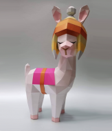 Набір для створення 3D фігури орігамі Маленька лама Papercraft паперова модель (90050) Набір для створення 3D фігури орігамі Маленька лама Papercraft паперова модель (90050)