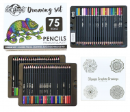 Набір олівців + ластик + точилка + розмальовка мандала Art Planet 30 аркушів великий