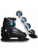 Роликовые коньки 4в1 (квады, ролики, коньки) р. 31-34 Black/Blue (SV-LG0028) Роликовые коньки 4в1 (квады, ролики, коньки) р. 31-34 Black/Blue (SV-LG0028)