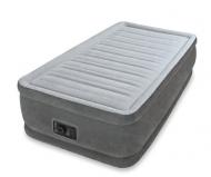 Односпальная надувная кровать Intex 64412 + насос