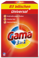 Порошок для прання білизни Gama 3в1 Універсальний 83 прання 5,395 кг Порошок для прання білизни Gama 3в1 Універсальний 83 прання 5,395 кг