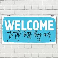 Ключница настенная Welcome to the best day ever горизонтальная 36x18 см (KEDM_20F001) Ключница настенная Welcome to the best day ever горизонтальная 36x18 см (KEDM_20F001)
