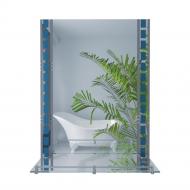Зеркало для ванной комнаты прямоугольное Lidz 50x70x10,5 см с металлической полкой Белый Зеркало для ванной комнаты прямоугольное Lidz 50x70x10,5 см с металлической полкой Белый