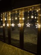 Гирлянда светодиодная Winner Light штора Звезды 138 LED 220В 3х0,95х0,55 м прозрачный провод Тепло-белый Гирлянда светодиодная Winner Light штора Звезды 138 LED 220В 3х0,95х0,55 м прозрачный провод Тепло-белый