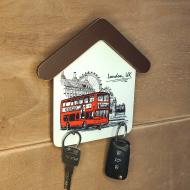 Настенная ключница London Автобус 18х18см 3 крючка (kmm0501) Настенная ключница London Автобус 18х18см 3 крючка (kmm0501)